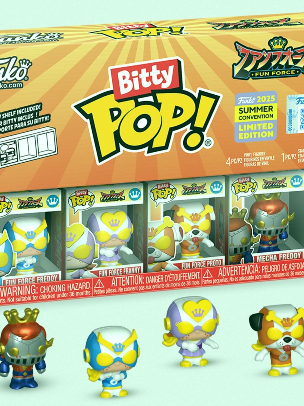 Funko Bitty Pop Fun Force 4 Pack SDCC 2025 Freddy Funko LE New Sealed Mint